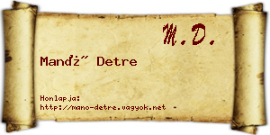 Manó Detre névjegykártya